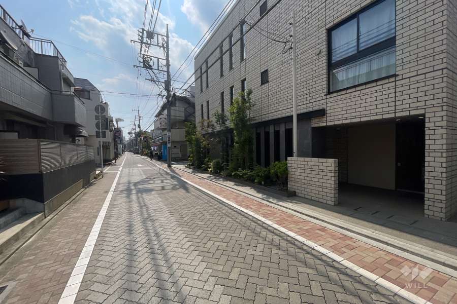 敷地北側の前面道路（西側から）