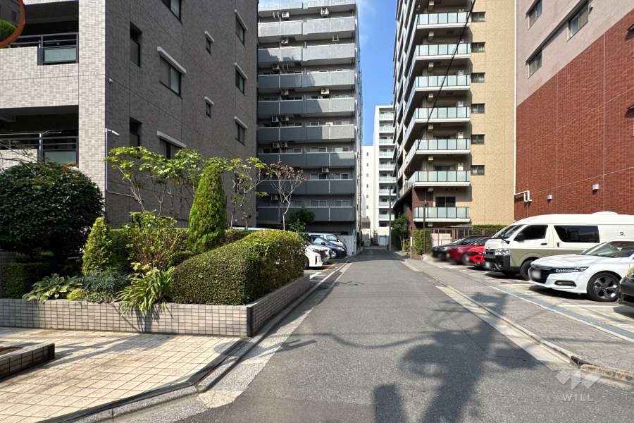 敷地北側の前面道路