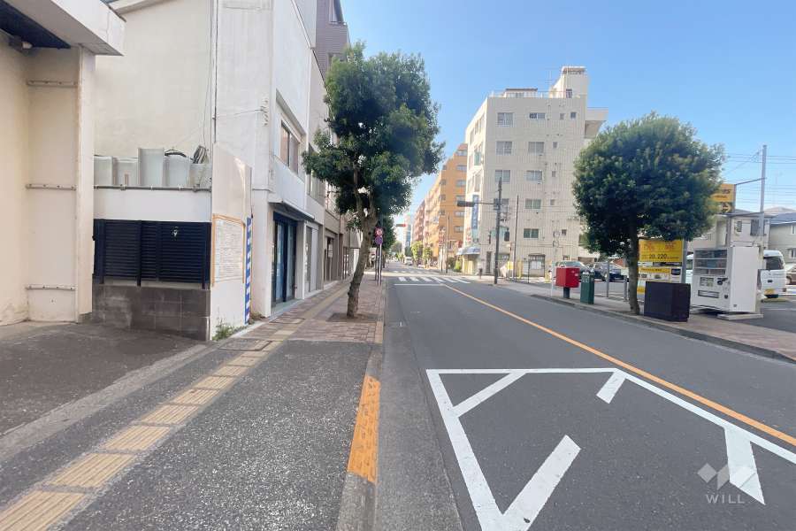 敷地東側の前面道路（北側から）