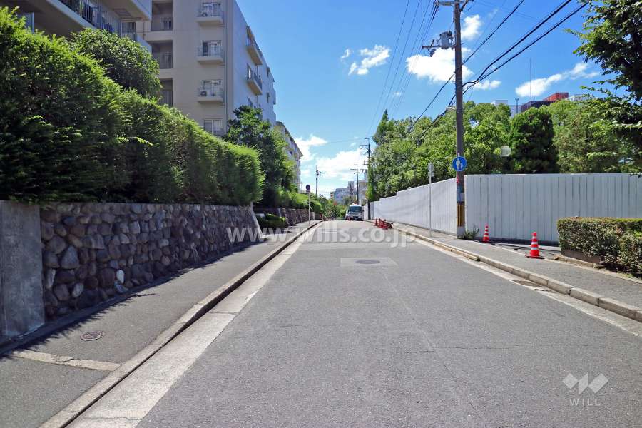 物件の西側前面道路（北側より）