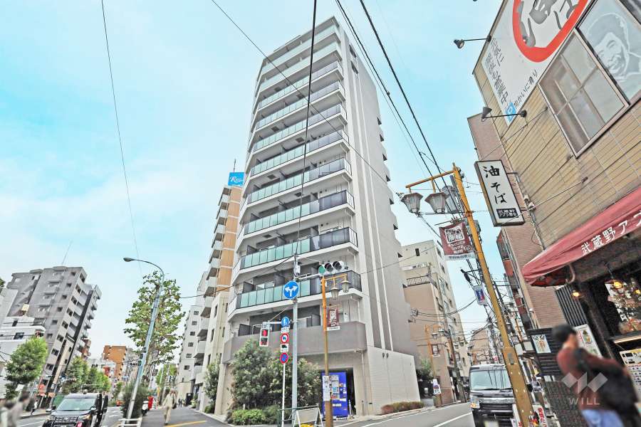 ハーモニーレジデンス新宿早稲田ザ・ガーデンの外観（北西側から）