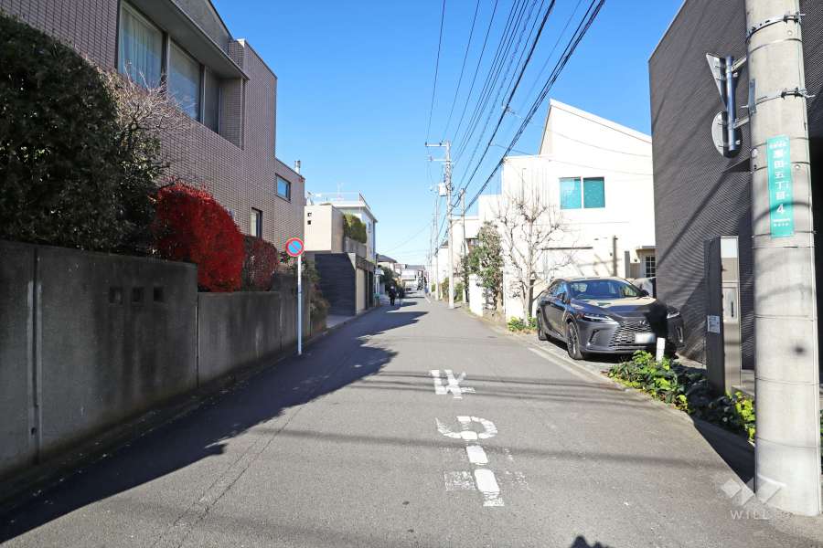 敷地東側の前面道路(南側から)