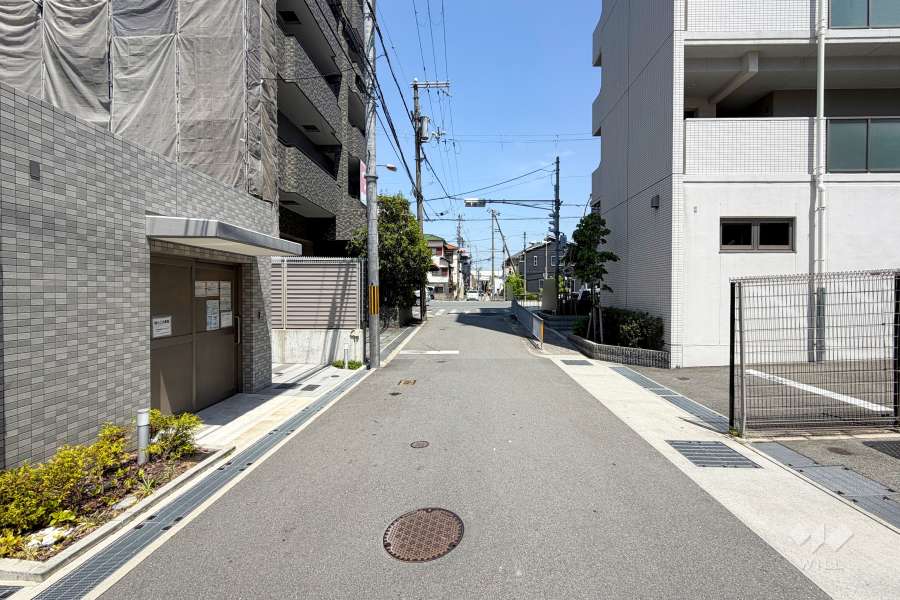 敷地東側の前面道路