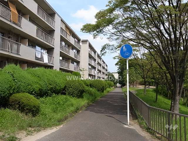 A-1棟の南側には遊歩道があります。