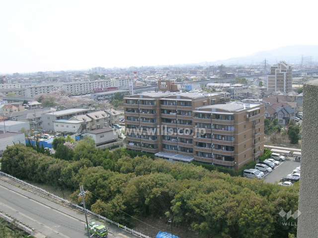 周辺は高い建物がなく、抜けています　（北東側から）