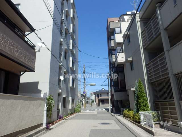 敷地南側の前面道路（西側から）