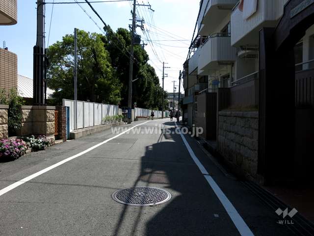 敷地東側の前面道路
