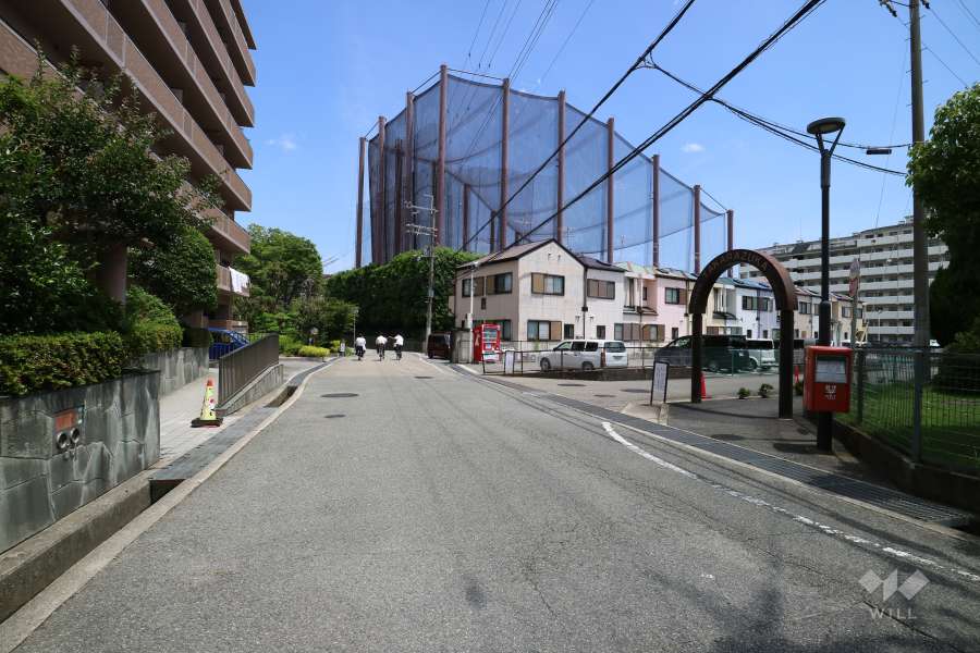 敷地東側の前面道路（南側から）