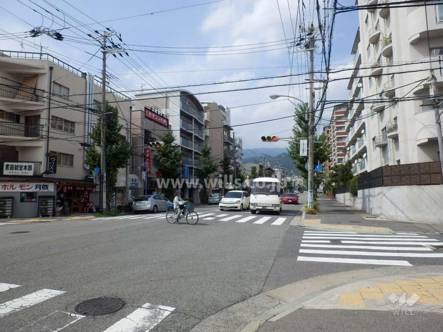 敷地西側の前面道路