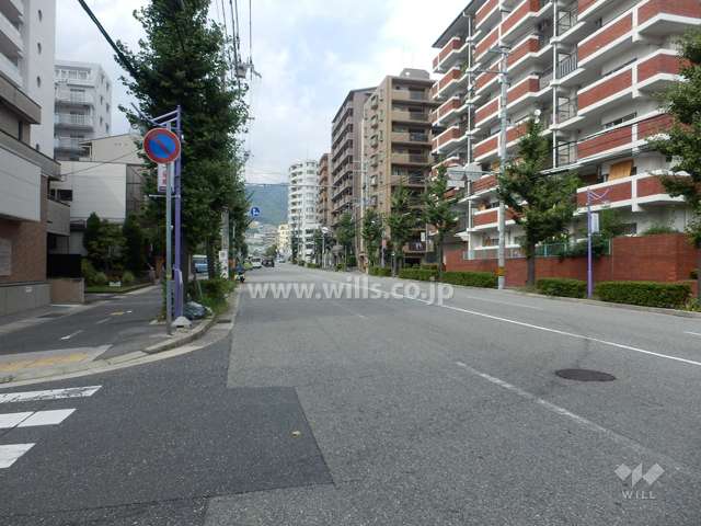 敷地西側の前面道路