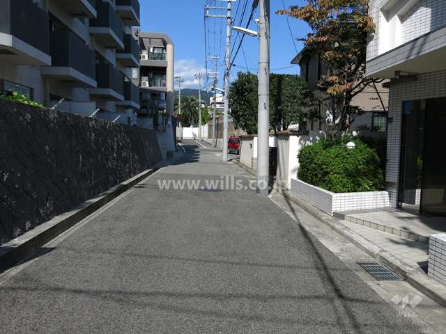 敷地西側の前面道路