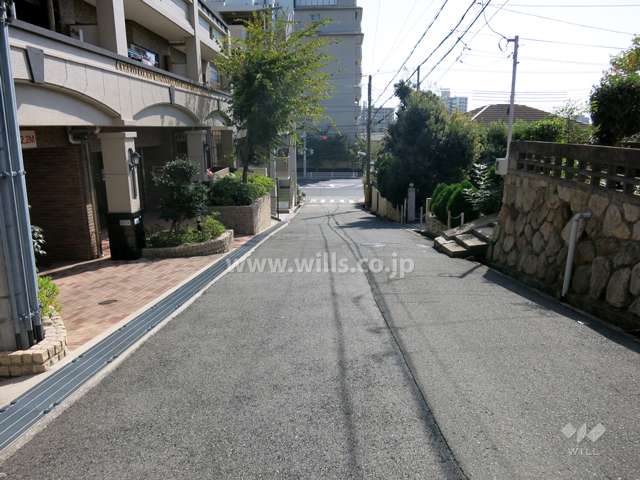 敷地西側の前面道路