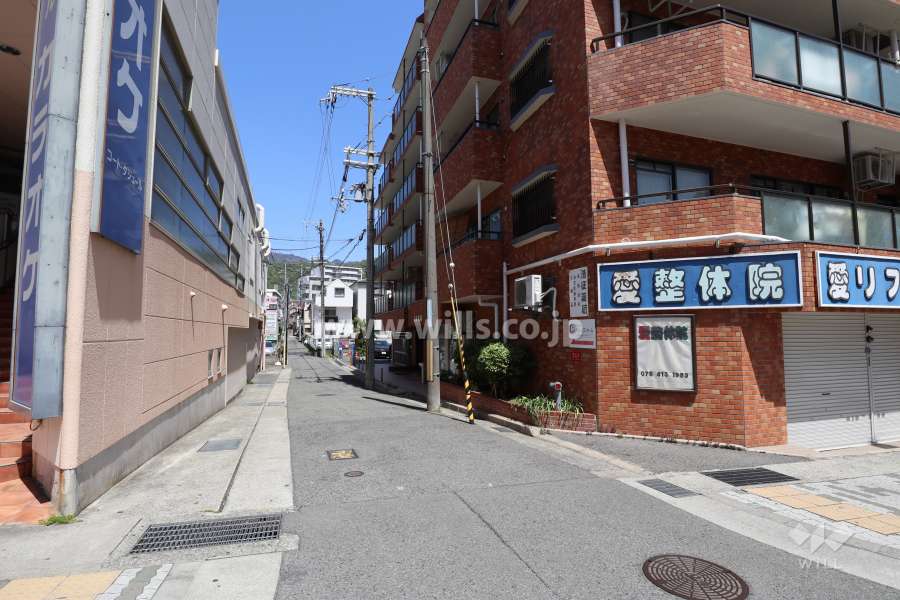 敷地西側の前面道路