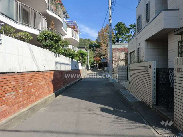 敷地西側の前面道路
