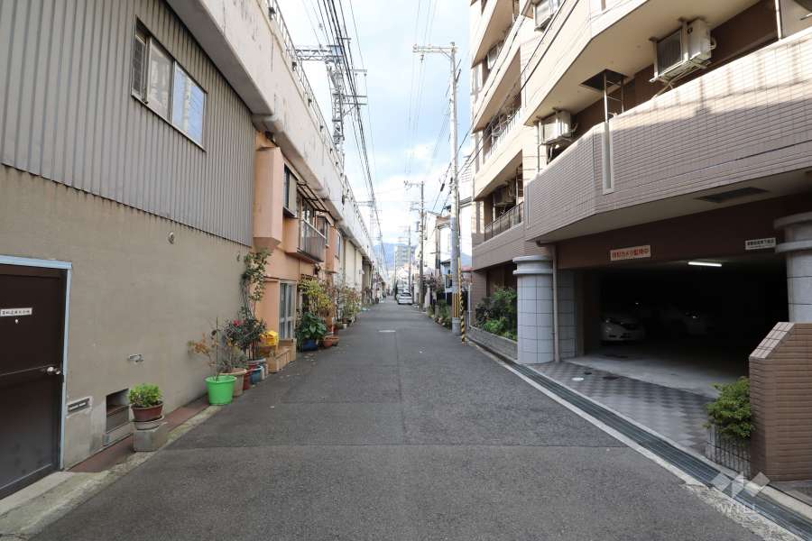 敷地南側の前面道路（東側から）