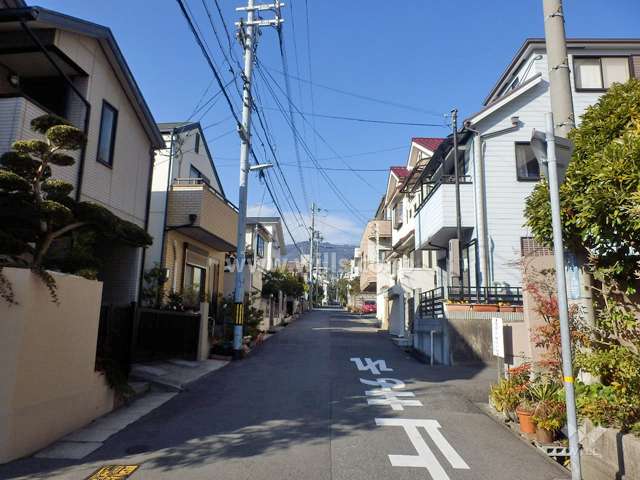 敷地西側の前面道路