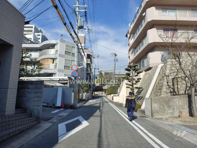 敷地西側の前面道路