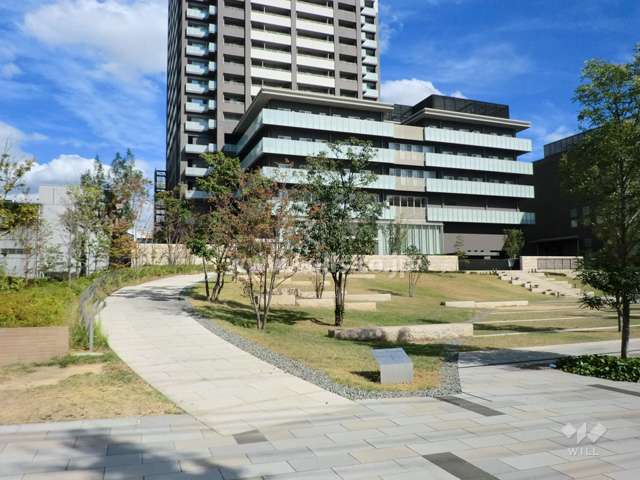 敷地に隣接する広場