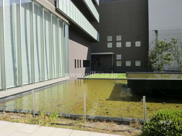 エントランス前の水盤