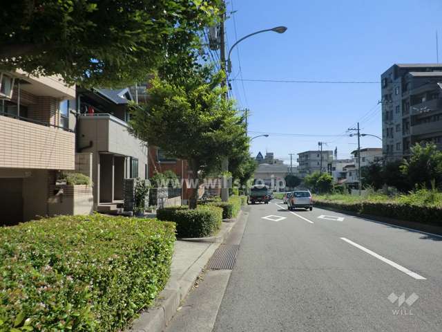 敷地西側の前面道路