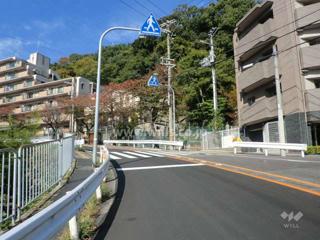 敷地西側の前面道路