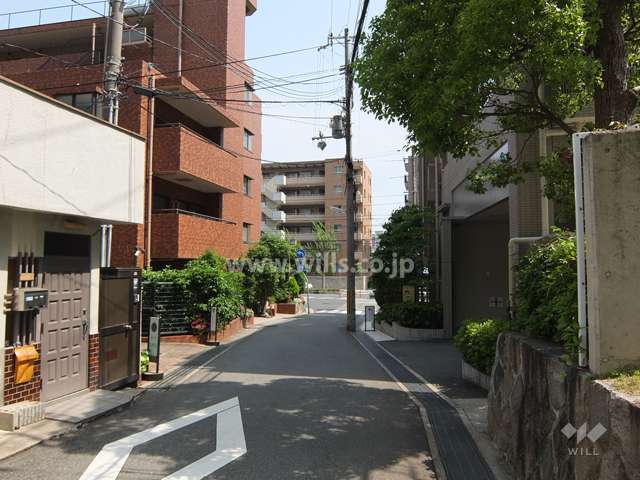 敷地西側の前面道路