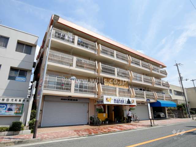 原田マンションの外観（南西側から）