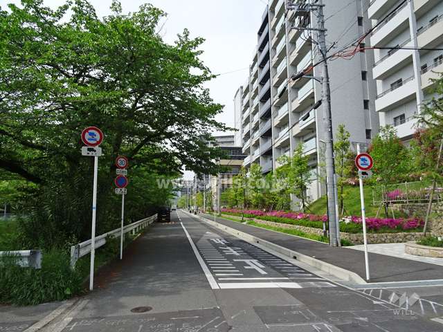 敷地西側の前面道路