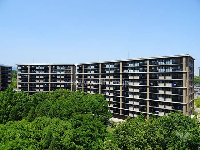 プレミスト北千里クラッシィC、D棟の遠景（南西側から）※左手がC棟、右手がD棟です。