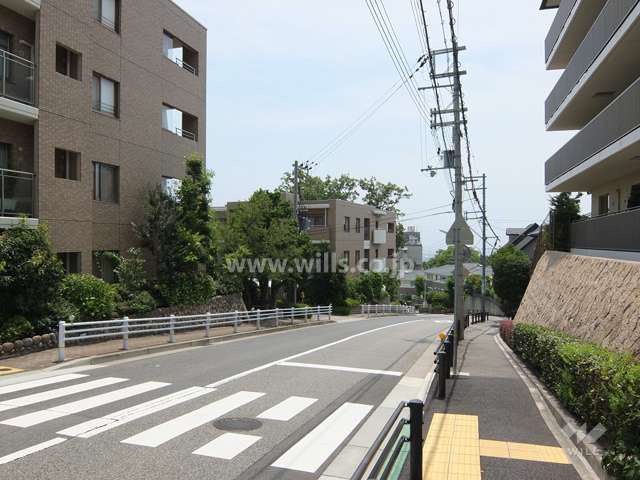 敷地西側の前面道路（北側から）