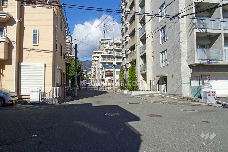 敷地西側の前面道路