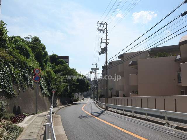 敷地東側の前面道路（北側から）