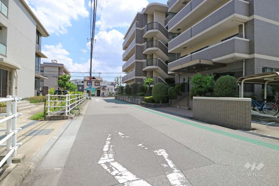 敷地東側の前面道路