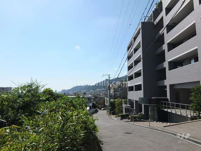 敷地南側の前面道路（東側から）