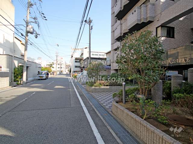 敷地北側の前面道路