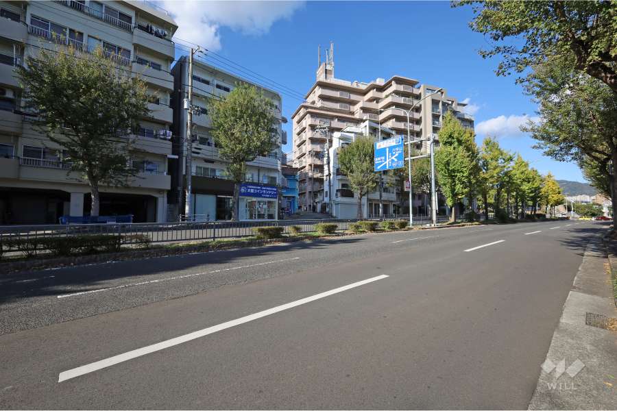 敷地南東側の前面道路（山手幹線）