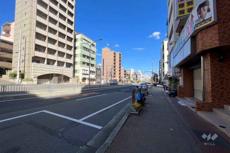 敷地北側の前面道路（西側から）