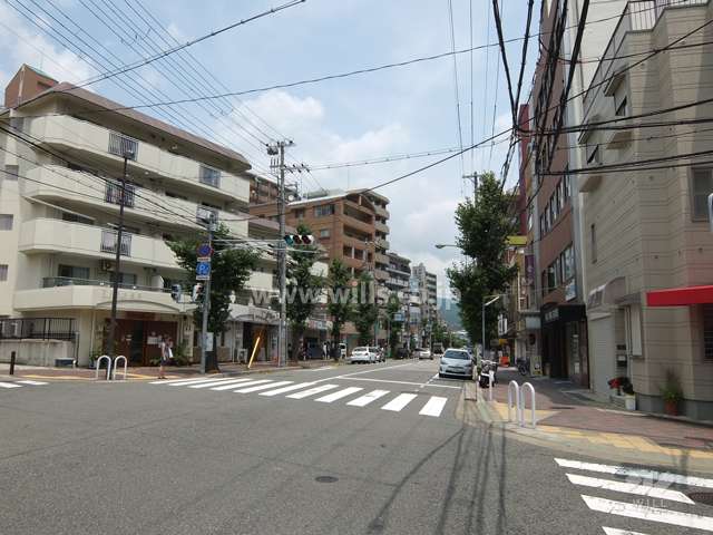 敷地南側の前面道路（西側から）