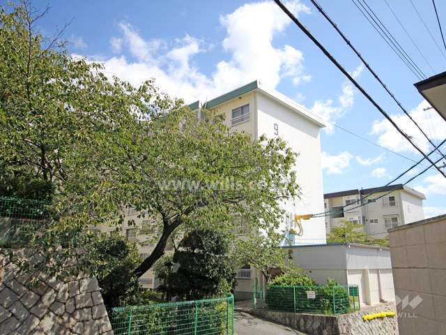 鶴甲コーポ9号館の外観(北西側から)