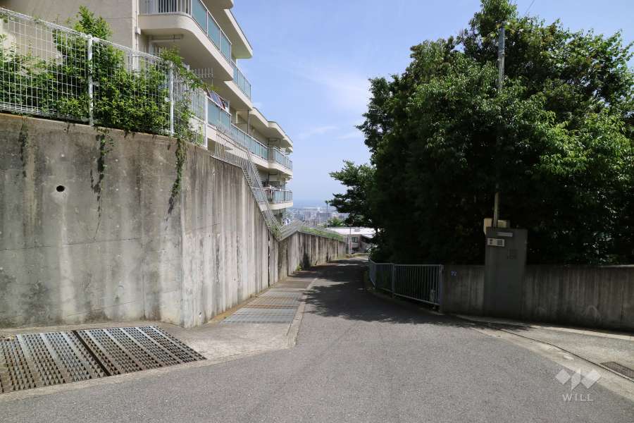 敷地西側の前面道路