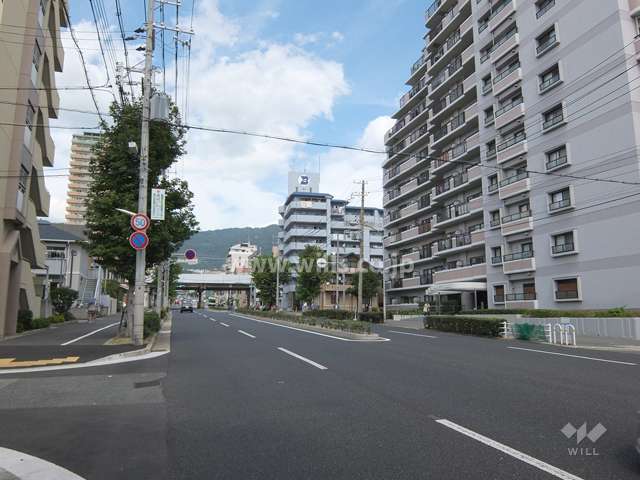 敷地西側の前面道路（南側から）