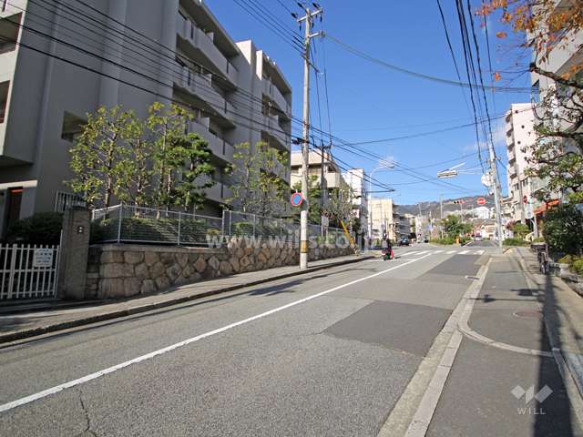 敷地東側の前面道路