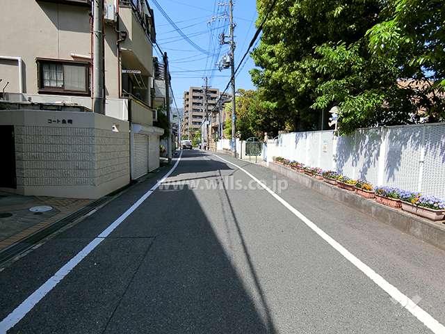 敷地東側の前面道路