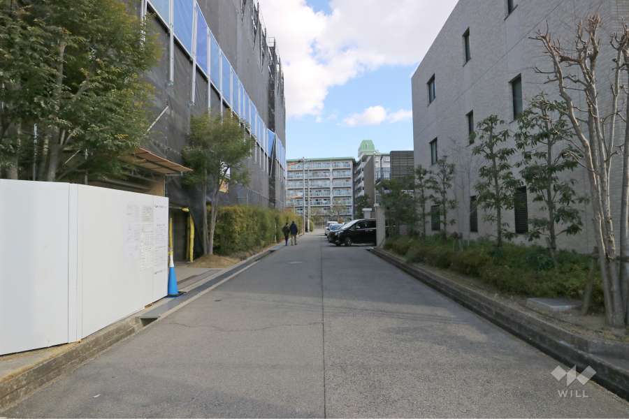 敷地北側の前面道路（西側から）