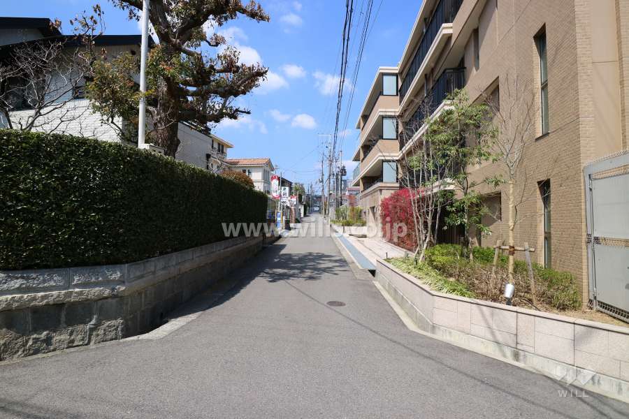 敷地西側の前面道路