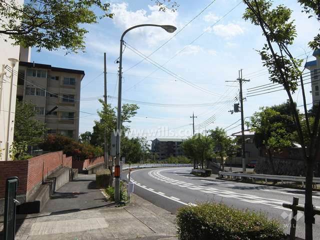 敷地西側の前面道路（北側から）