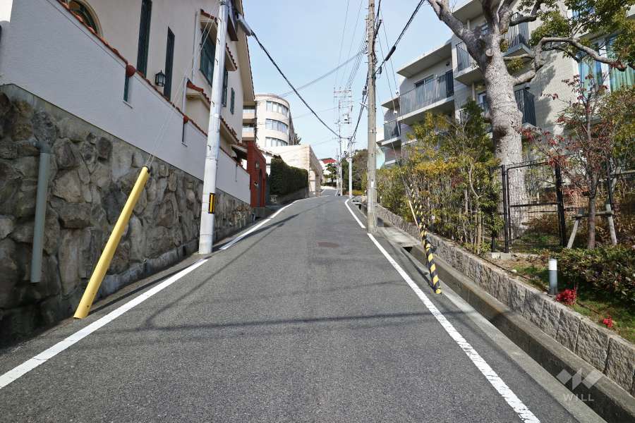 敷地西側の前面道路（南側から）