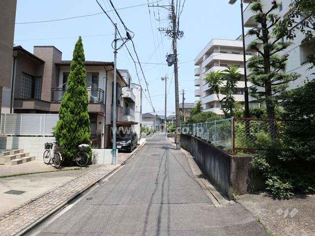 敷地の西側前面道路（南側から）