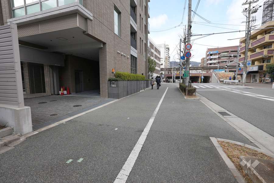 敷地東側の前面道路（南側から）