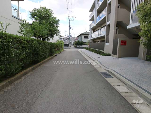 北東側の前面道路（北西側から）